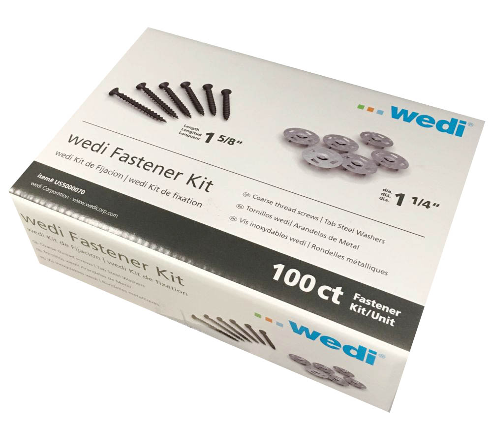 WEDI FASTENER KIT w/ 1-5/8" NON-RUST SCREWS & TABBED WASHERS (100 PACK) - Kilrich Building Centres