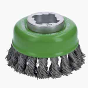 BOSCH 3" X-LOCK STAINLESS STEEL KNOTTED WIRE CUP BRUSH - Kilrich Building Centres