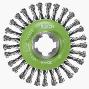 BOSCH 4-1/2" X-LOCK STAINLESS STEEL KNOTTED STRINGER BEAD WIRE WHEEL - Kilrich Building Centres