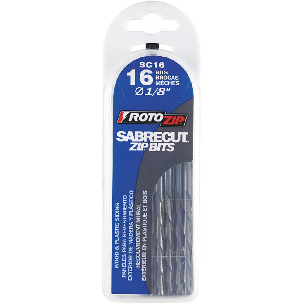 Main 2 - ROTOZIP SABRECUT ZIPBIT - FOR WOOD, PLASTIC & SIDING (16 PACK) -
