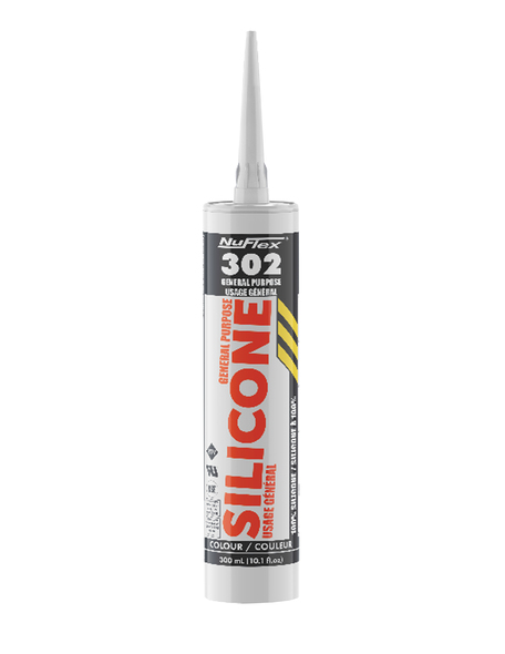 NUFLEX 302 GENERAL PURPOSE WHITE SILICONE / SEALANT (300 mL) - Kilrich Building Centres