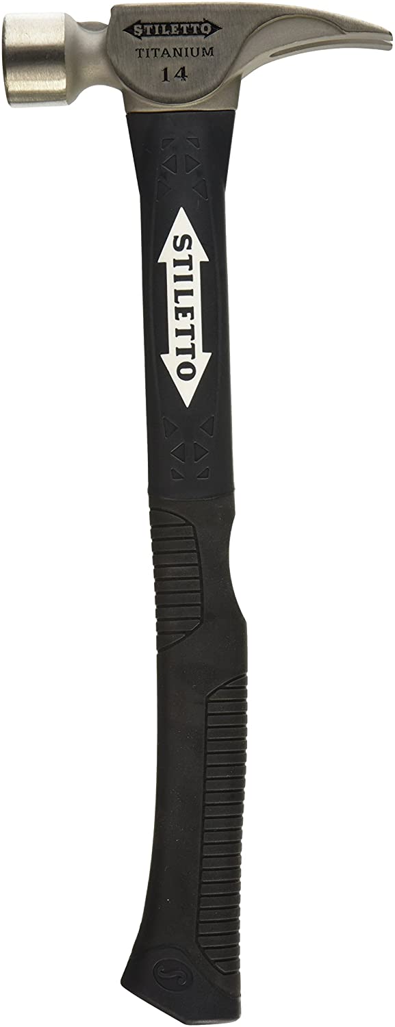 STILETTO SMOOTH-FACE TITANIUM HAMMER w/ CURVED FIBERGLASS HANDLE (14 oz.) - Kilrich Building Centres