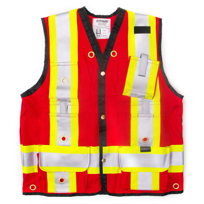 DURATECH 100% COTTON CONSTRUCTION VEST - RED (MEDIUM) - Kilrich Building Centres