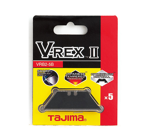 TAJIMA V-REX II PREMIUM TEMPERED STEEL UTILITY KNIFE BLADES - 5 PACK - Kilrich Building Centres
