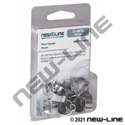 1/2" 2-EAR PINCH CLAMP (RANGE 0.433" - 0.512") - ZINC-COATED (10 PACK) - Kilrich Building Centres