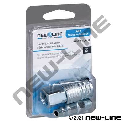 1/4" INDUSTRIAL SERIES FEMALE NPT COUPLER & 1/4" MALE NPT PLUG - Kilrich Building Centres