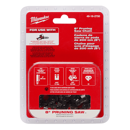 MILWAUKEE 8" REPLACEMENT CHAIN (FOR M18 PRUNING SAW) - Kilrich Building Centres