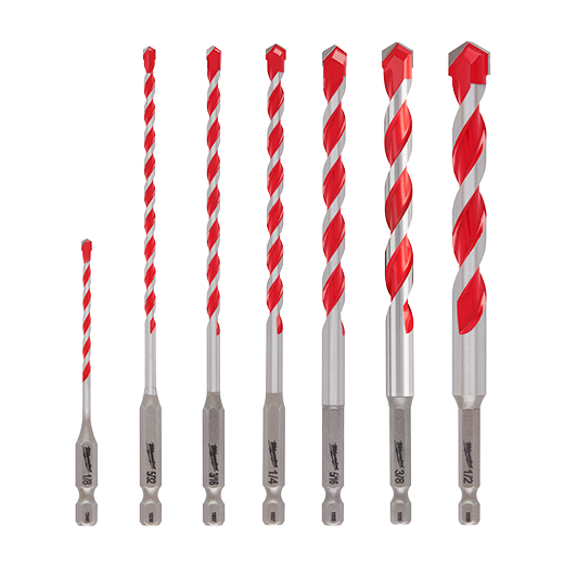 MILWAUKEE SHOCKWAVE CARBIDE HAMMER DRILL BIT KIT (7 PACK) - Kilrich Building Centres