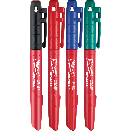 MILWAUKEE COLORED FINE POINT INKZALL MARKERS (4 PACK) - Kilrich Building Centres