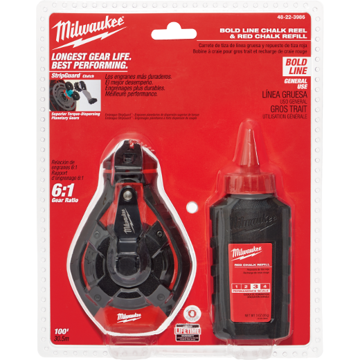 Main 2 - MILWAUKEE 100' BOLD-LINE CHALK REEL - RED -