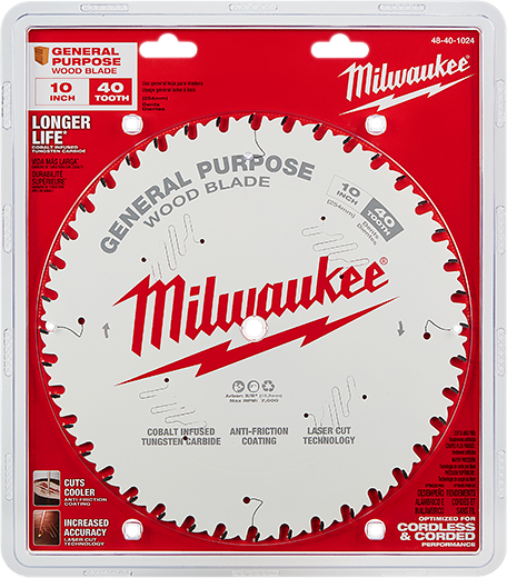 MILWAUKEE 10" 40-TOOTH GENERAL PURPOSE CIRCULAR SAW BLADE - Kilrich Building Centres
