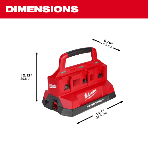 Main 3 - MILWAUKEE M18 PACKOUT SIX BAY RAPID CHARGER -