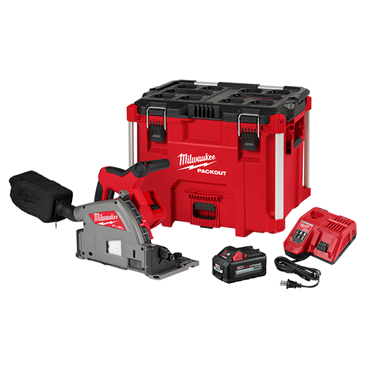 Main 2 - MILWAUKEE M18 FUEL 6-1/2" PLUNGE TRACK SAW KIT w/ XC6.0 BATTERY, RAPID CHARGER & TOOL BOX -