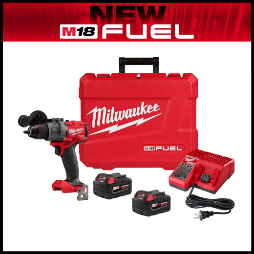 MILWAUKEE M18 FUEL GEN IIII 1/2" HAMMER DRILL / DRIVER KIT w/ XC5.0 BATTERY & CHARGER - Kilrich Building Centres