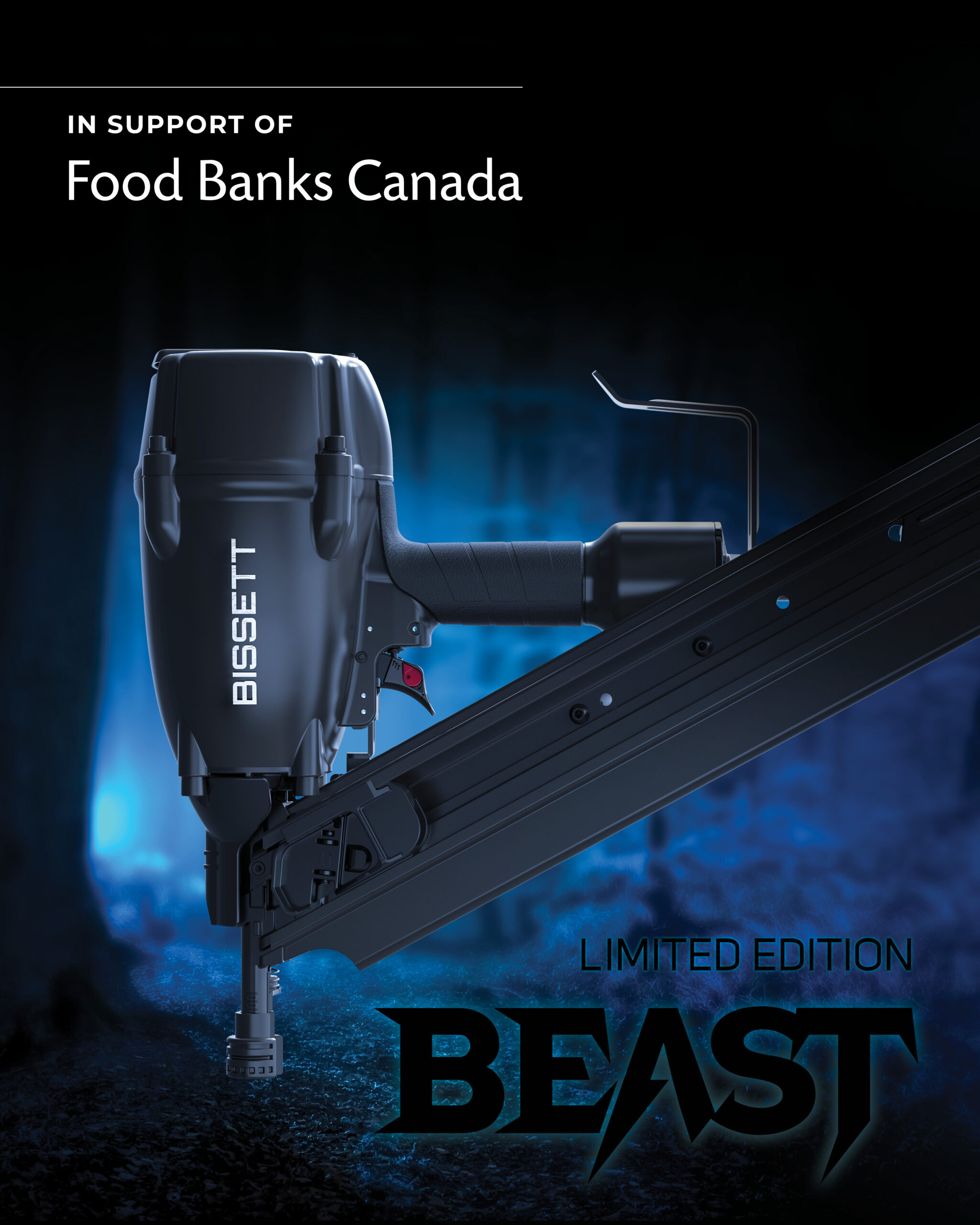 BISSETT 3-1/2" BEAST 34° SPECIAL EDITION STRIP NAILER - MATTE BLACK  - Kilrich Building Centres