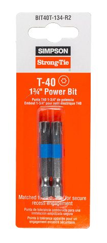 Main 2 - SIMPSON T40 SIX LOBE 1-3/4"
POWER BIT 2/PACK -