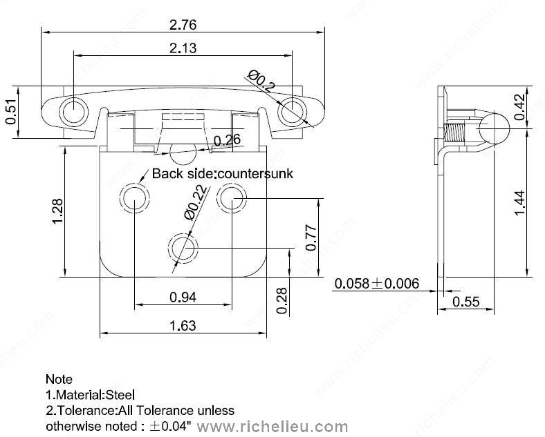 Main 2 - SELF-CLOSING HINGE - OIL-RUBBED BRONZE (2 PACK) -