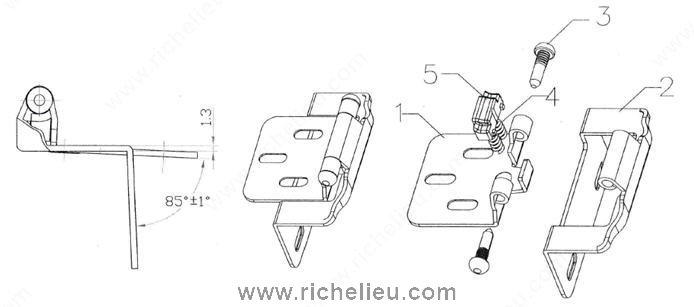 Main 2 - HINGES (1/2" OVERLAY) - BRUSHED NICKEL (2 PACK) -