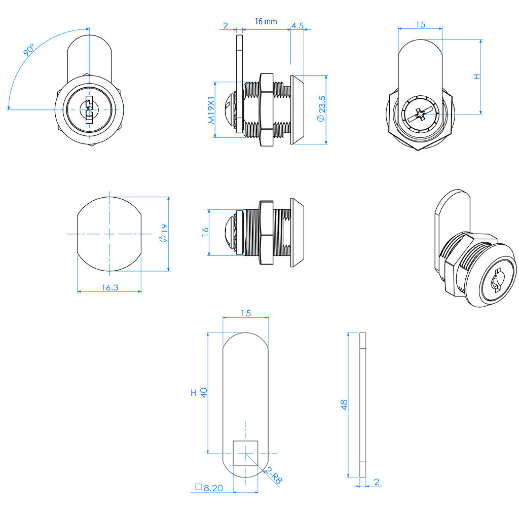 Main 2 - CAM LOCK 18MM KD CHROME -