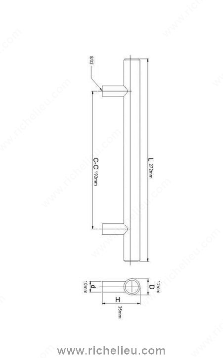 Main 2 - PULL METAL 192MM (8/32) BRUSHED
ORB -