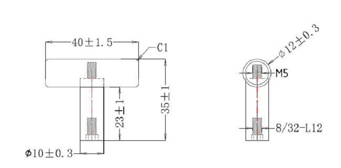 Main 3 - KNOB 40MM (8/32) 12MM BRUSHED
OIL RUBBED BRONZE -