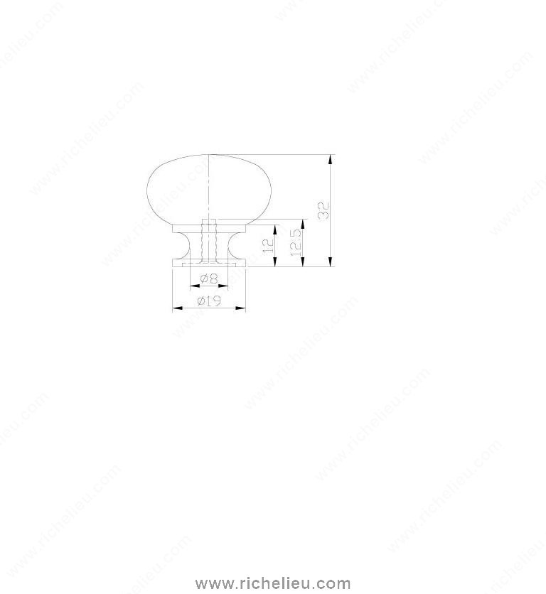 Main 4 - KNOB MET.1 1/4(8/32)BR.NCK -