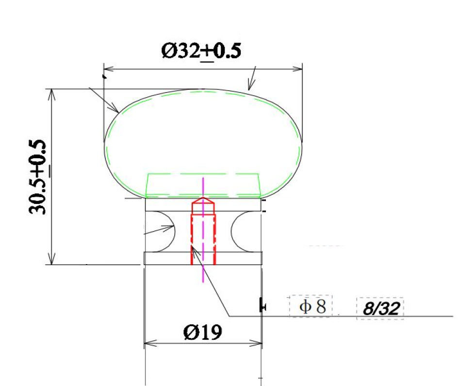 Main 2 - KNOB 1-1/4(8/32)HOLLOW MATTE
CHROME -