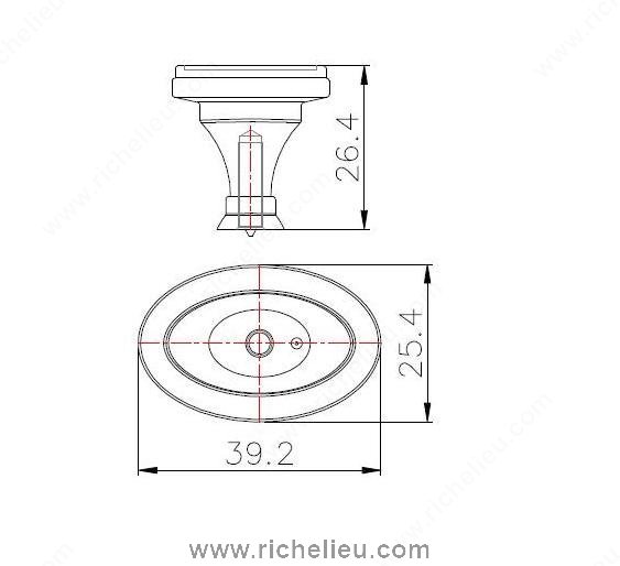 Main 2 - OVAL KNOB 39MM NICKEL -