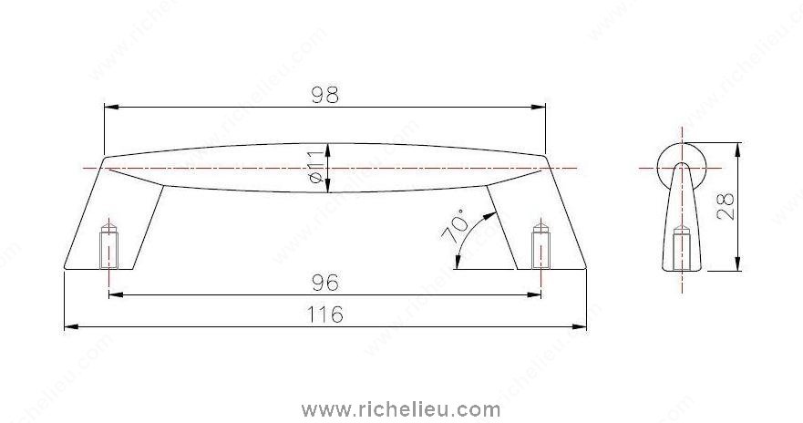 Main 2 - PULL METAL 96MM BRUSHED NICKEL -