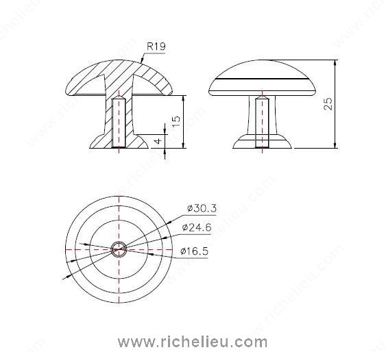Main 4 - ROUND KNOB 30MM ANTIQUE NICKEL -