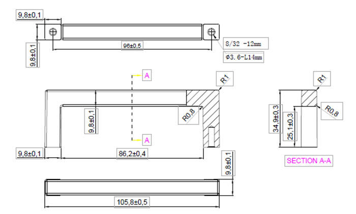 Main 2 - CUBIC PULL 96MM ANTIQUE NICKEL -