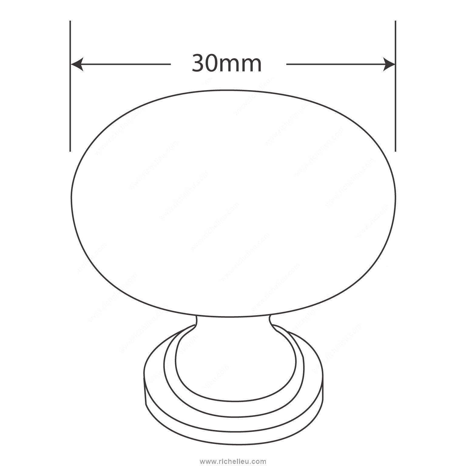 Main 4 - KNOB MET.30MM(8/32)MATTE BLACK -