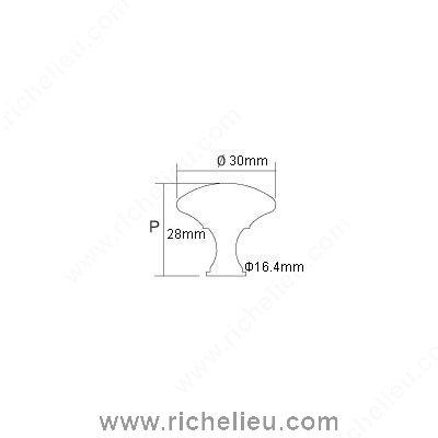 Main 3 - KNOB MET.30MM(8/32)MATTE BLACK -