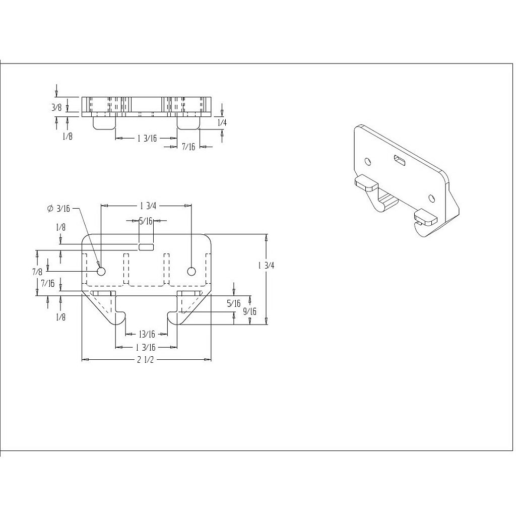 Main 2 - CENTRAL GUIDE FOR WOOD SLIDES
WHITE -