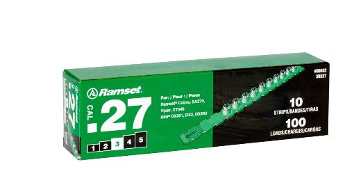 C3RS27 RAMSET 27 cal Green Strip
Loads 100/box - Kilrich Building Centres