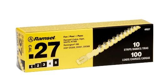 C4RS27 RAMSET 27 cal Yellow
Strip Loads 100/box - Kilrich Building Centres