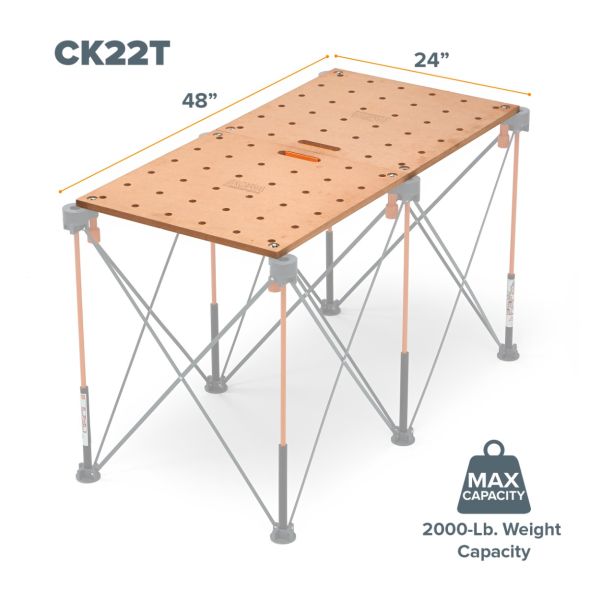 Main 2 - BORA CENTIPEDE TABLE TOP (PAIR) w/ 3/4" DOG HOLES -