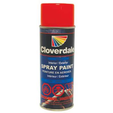 CLOVERDALE SOLVENT-BASED ENAMEL SPRAY PAINT - BLACK GLOSS (340 g) - Kilrich Building Centres
