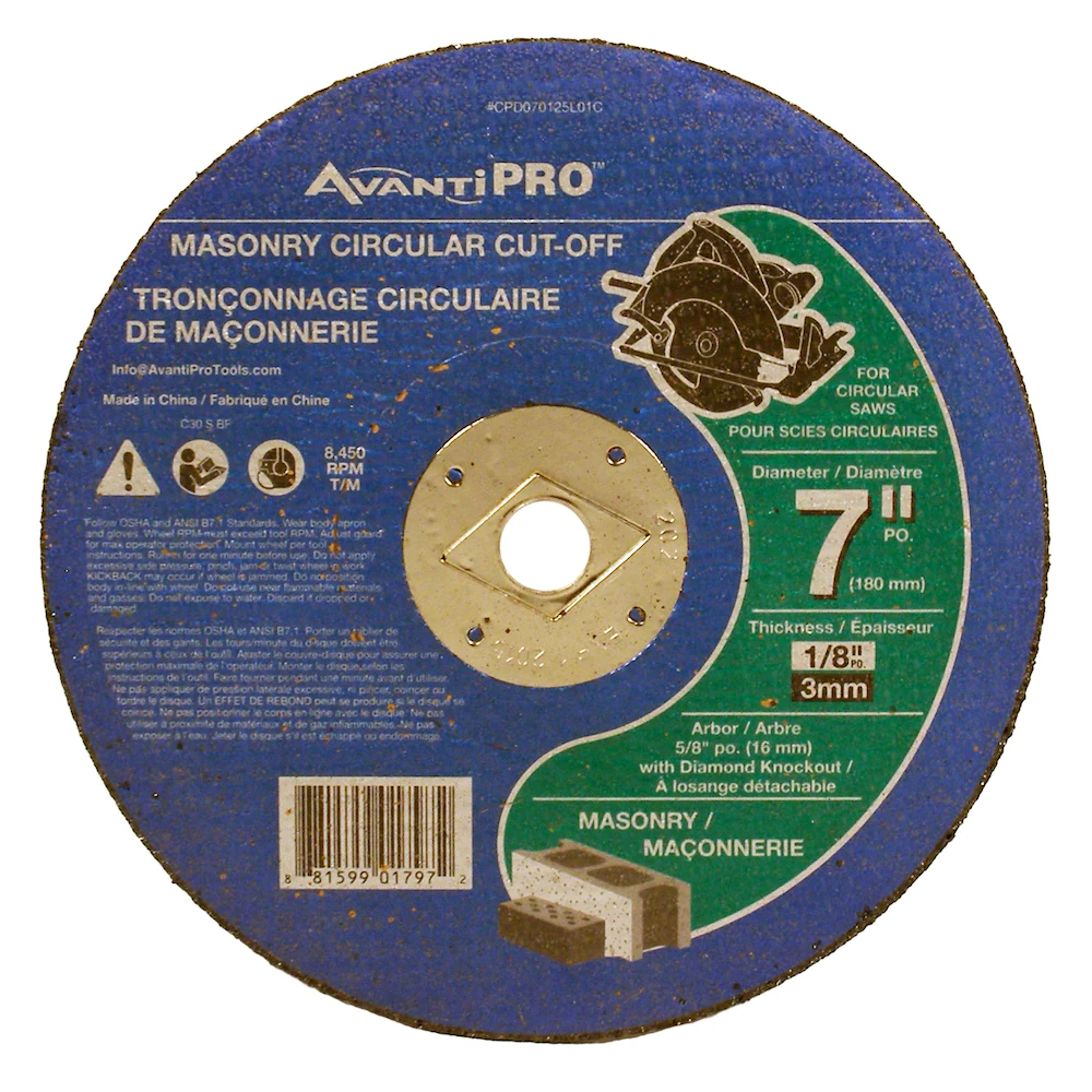 AVANTI-PRO 7" x 1/8" MASONRY CUT-OFF DISC - Kilrich Building Centres