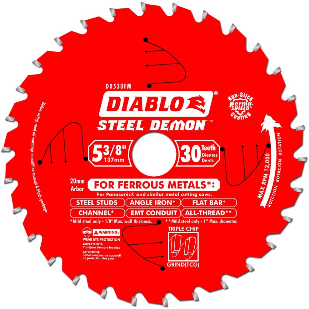 DIABLO 5-3/8" 30-TOOTH FERROUS METAL CIRCULAR SAW BLADE - Kilrich Building Centres