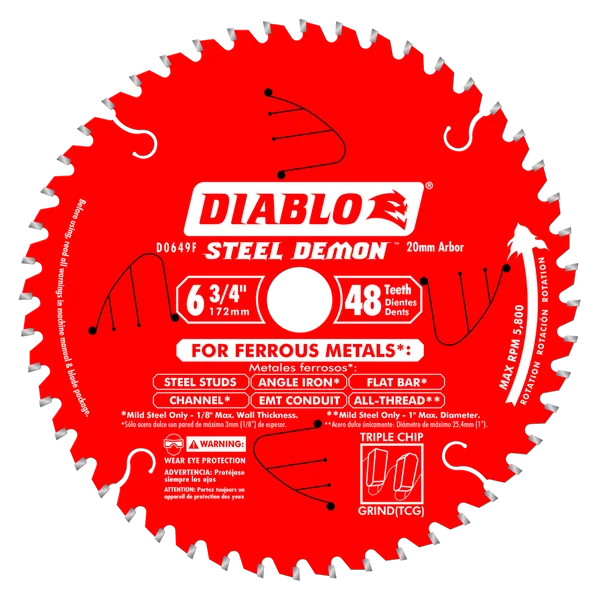 DIABLO 6-3/4" 48-TOOTH FERROUS METAL CIRCULAR SAW BLADE - Kilrich Building Centres