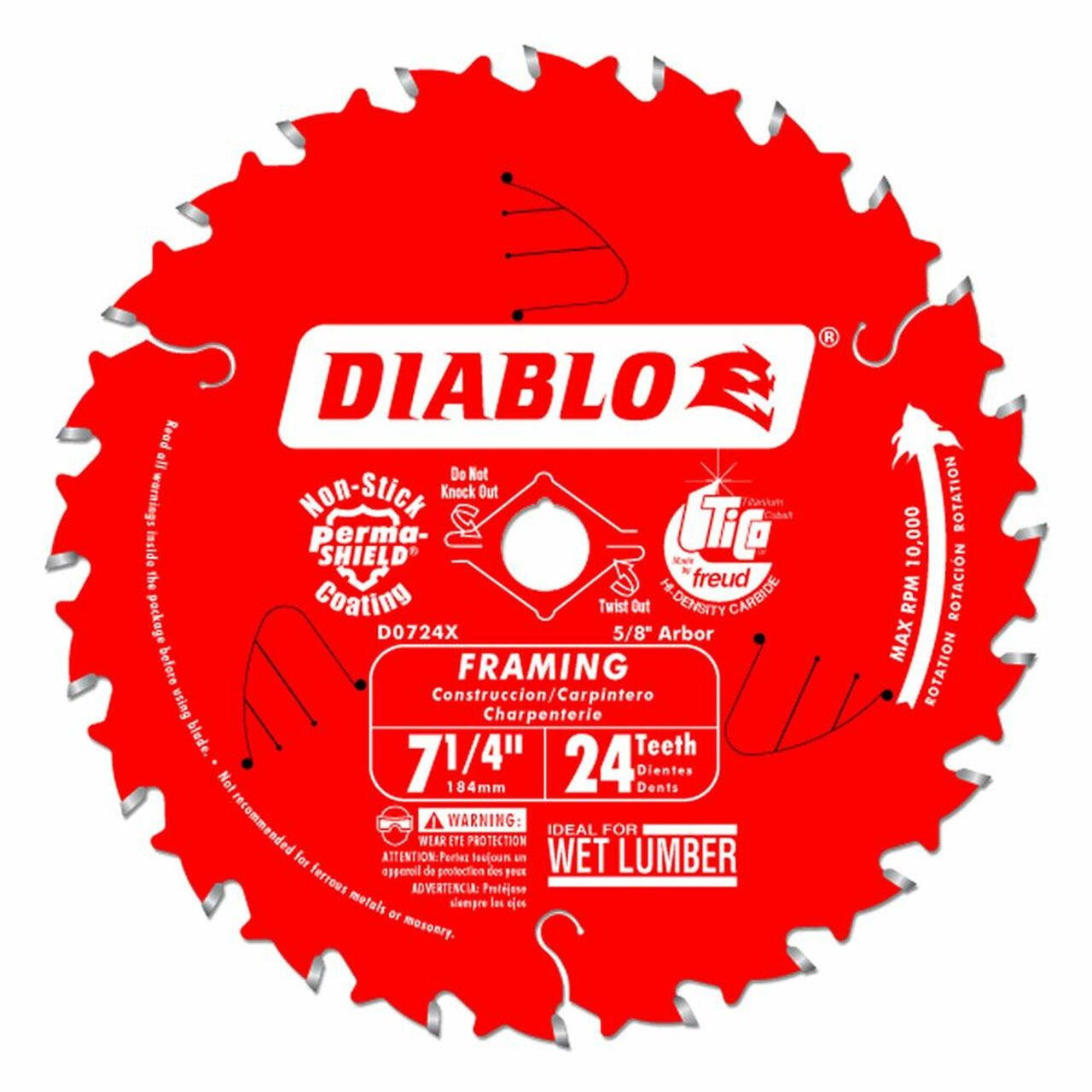 DIABLO 7-1/4" 24-TOOTH FRAMING CIRCULAR SAW BLADE - Kilrich Building Centres