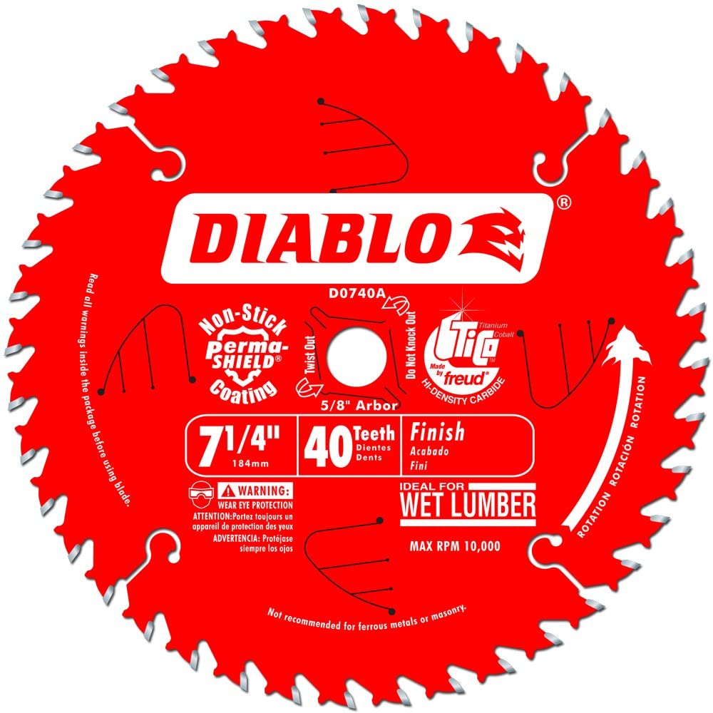 DIABLO 7-1/4" 40-TOOTH FINISHING CIRCULAR SAW BLADE - Kilrich Building Centres