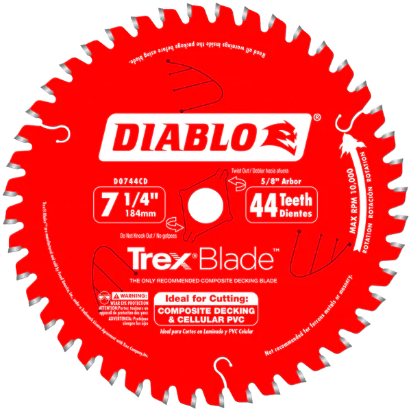 Main 1 - DIABLO 7-1/4" 44-TOOTH COMPOSITE DECKING CIRCULAR SAW BLADE -