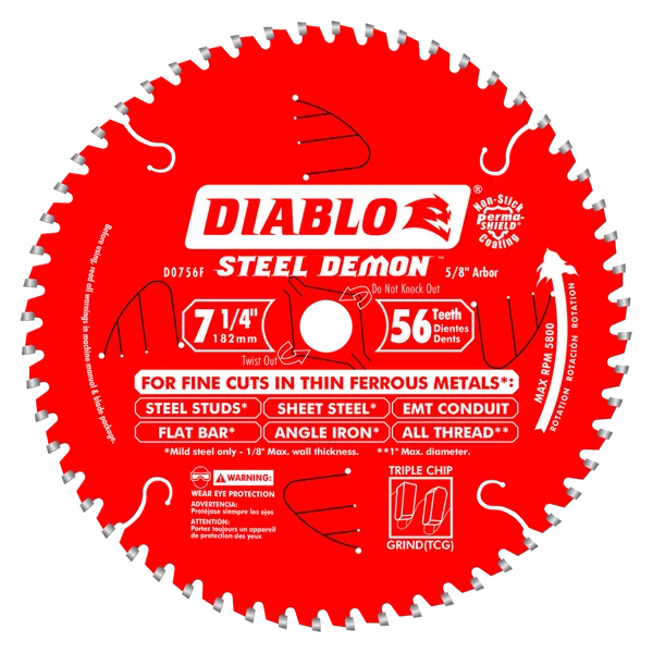 DIABLO 7-1/4" 56-TOOTH NON-FERROUS METAL CIRCULAR SAW BLADE - Kilrich Building Centres