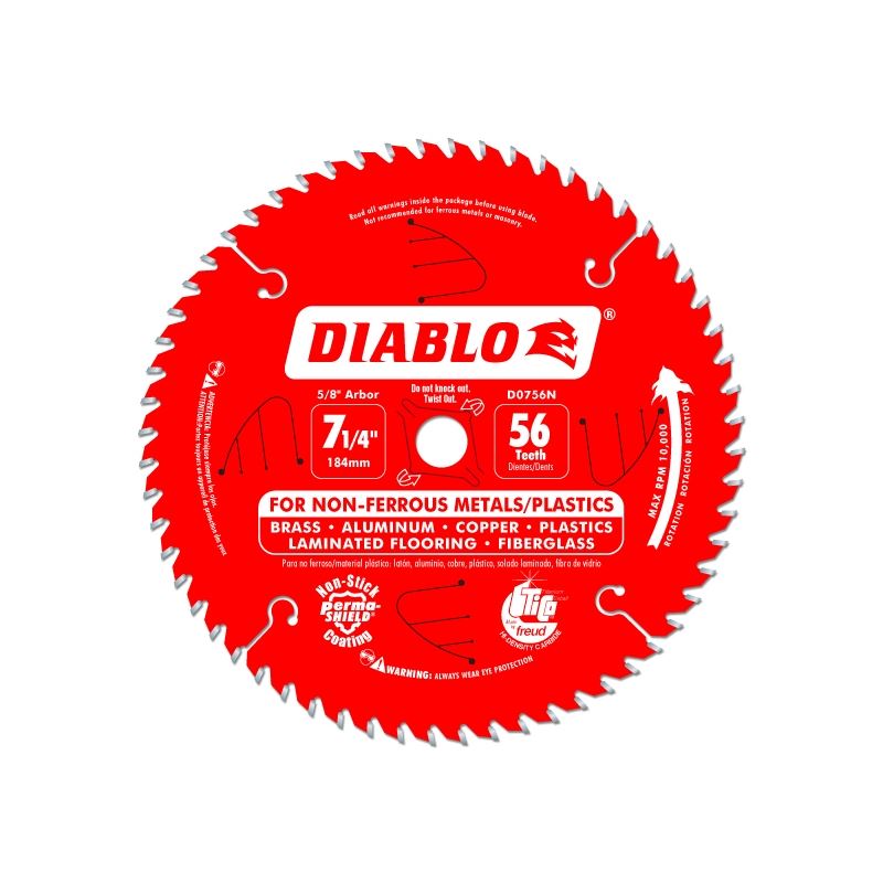 DIABLO 7-1/4" 56-TOOTH NON-FERROUS METAL CIRCULAR SAW BLADE - Kilrich Building Centres