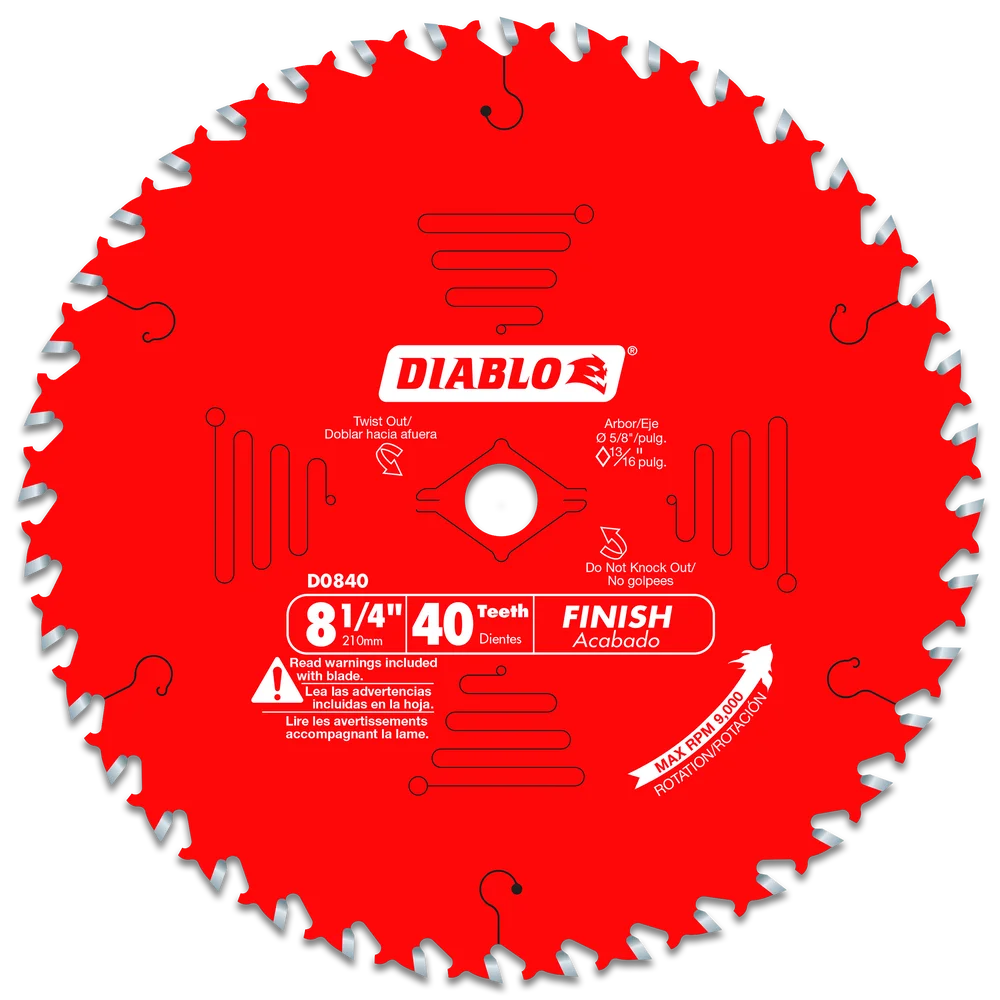 DIABLO 8-1/4" 40-TOOTH FINISHING CIRCULAR SAW BLADE - Kilrich Building Centres