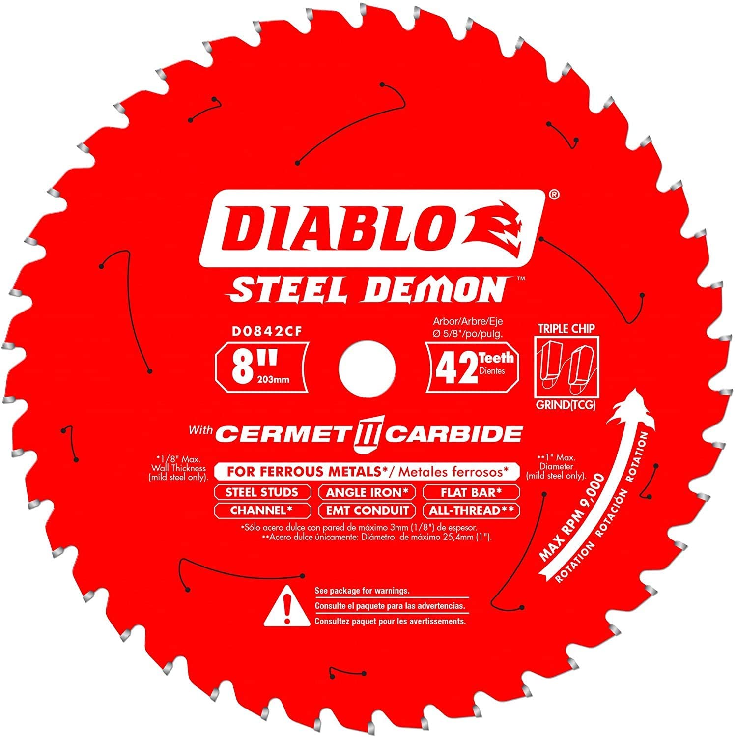 DIABLO 8" 42-TOOTH FERROUS METAL CIRCULAR SAW BLADE - Kilrich Building Centres