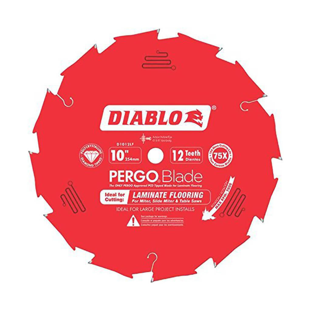 DIABLO 10" 12-TOOTH PERGO LAMINATE FLOORING CIRCULAR SAW BLADE - Kilrich Building Centres