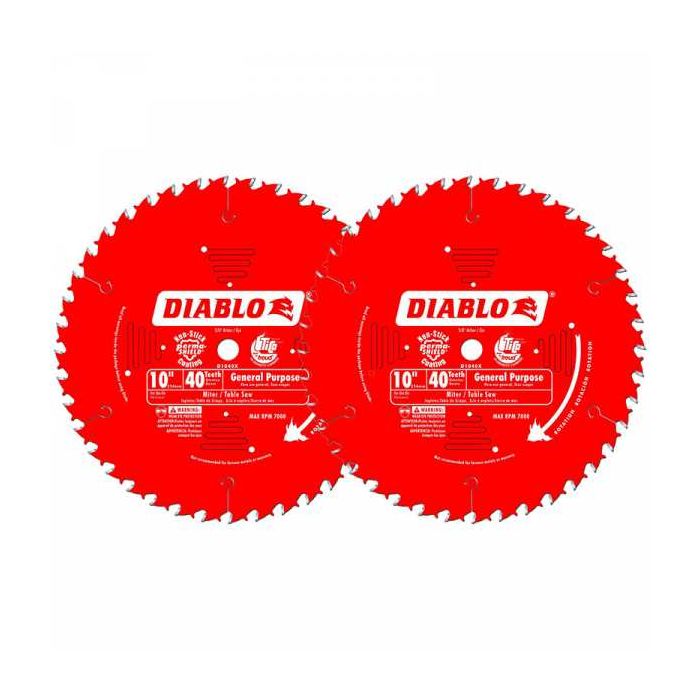 DIABLO 10" 40-TOOTH GENERAL PURPOSE CIRCULAR SAW BLADE - 2 PACK - Kilrich Building Centres